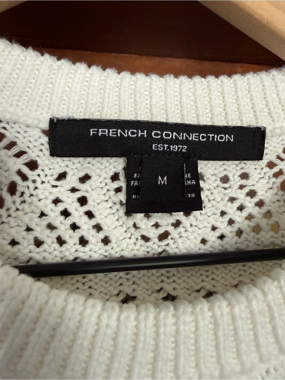 French Connection - Crew Neck Long Sleeve Crochet Bobble Knit Jumper - Medium - Picture 7 of 7